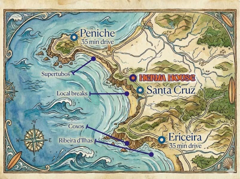 Heiwa House Surf Map